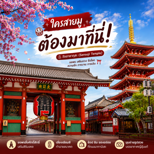 เที่ยวอาซากุสะ โตเกียว วัดเซ็นโซจิ พร้อมที่เที่ยวและทัวร์ญี่ปุ่น