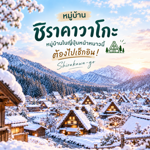 เที่ยวชิราคาวาโกะ หน้าหนาว สัมผัสหมู่บ้านหิมะในฝัน ญี่ปุ่น