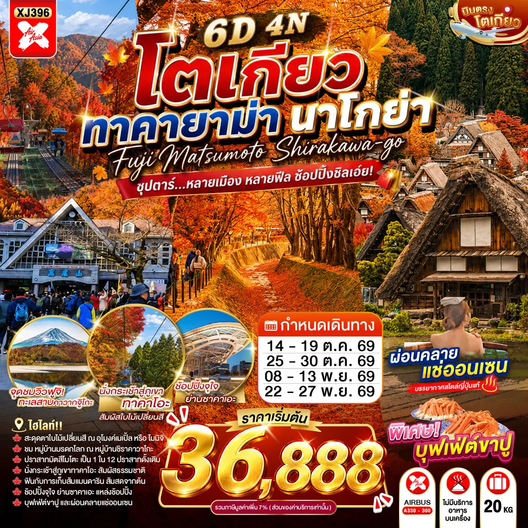 ทัวร์ญี่ปุ่น TOKYO TAKAYAMA NAGOYA 6D 4N(TTN) ทัวร์ญี่ปุ่น TOKYO TAKAYAMA NAGOYA 6D 4N(TTN)