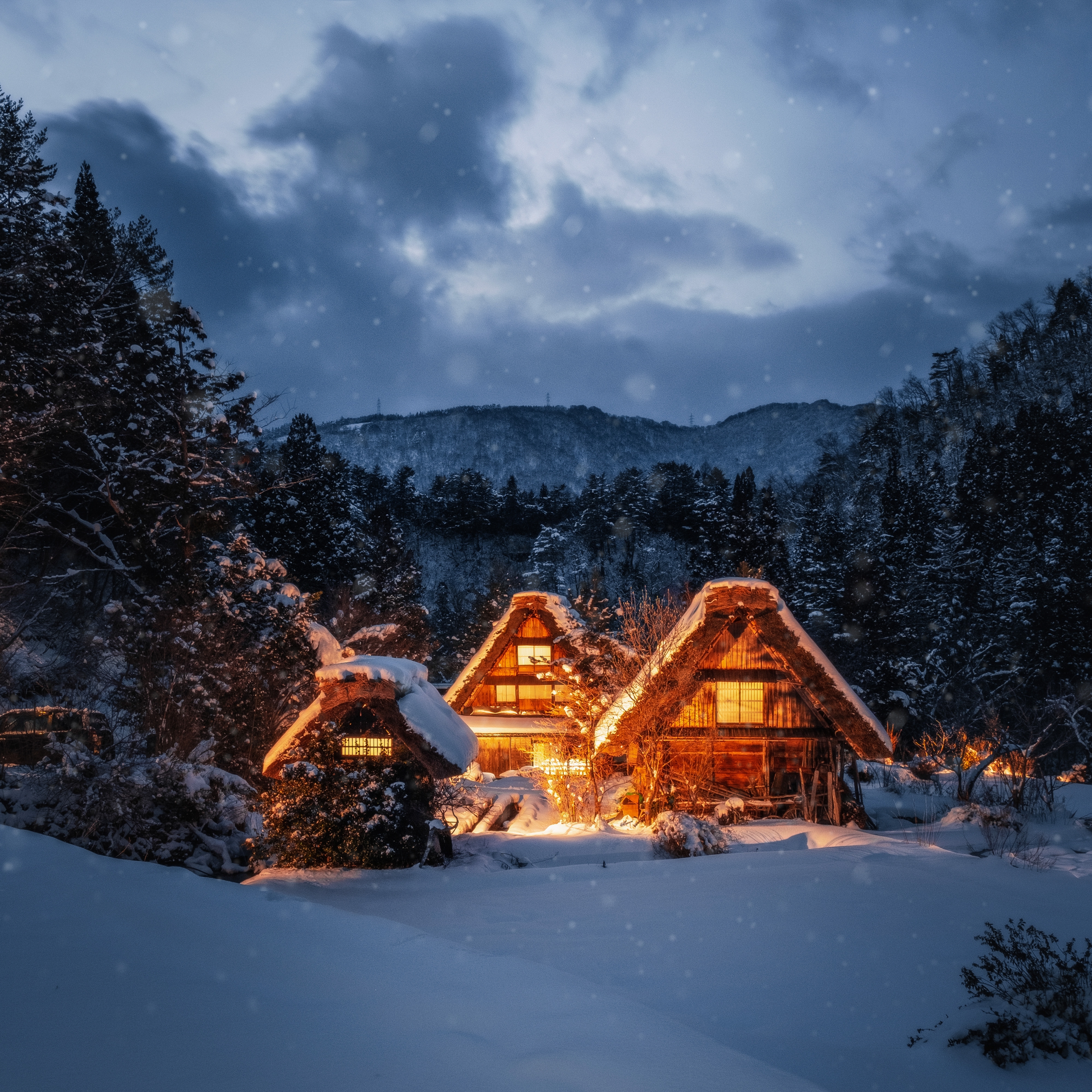 หมู่บ้านชิราคาวาโกะ Shirakawa-go ท่ามกลางหิมะ หมู่บ้านชิราคาวาโกะ Shirakawa-go ช่วงฤดูหนาว