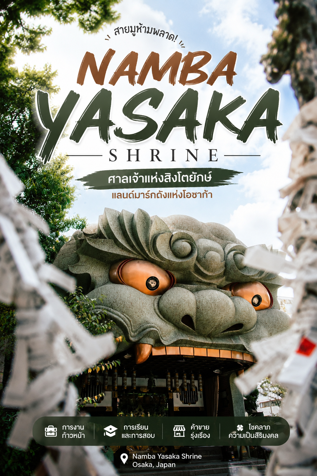 ศาลเจ้านัมบะ ยาซากะ ศาลเจ้าหัวสิงโตยักษ์ แลนด์มาร์กชื่อดังแห่งโอซาก้า ญี่ปุ่น