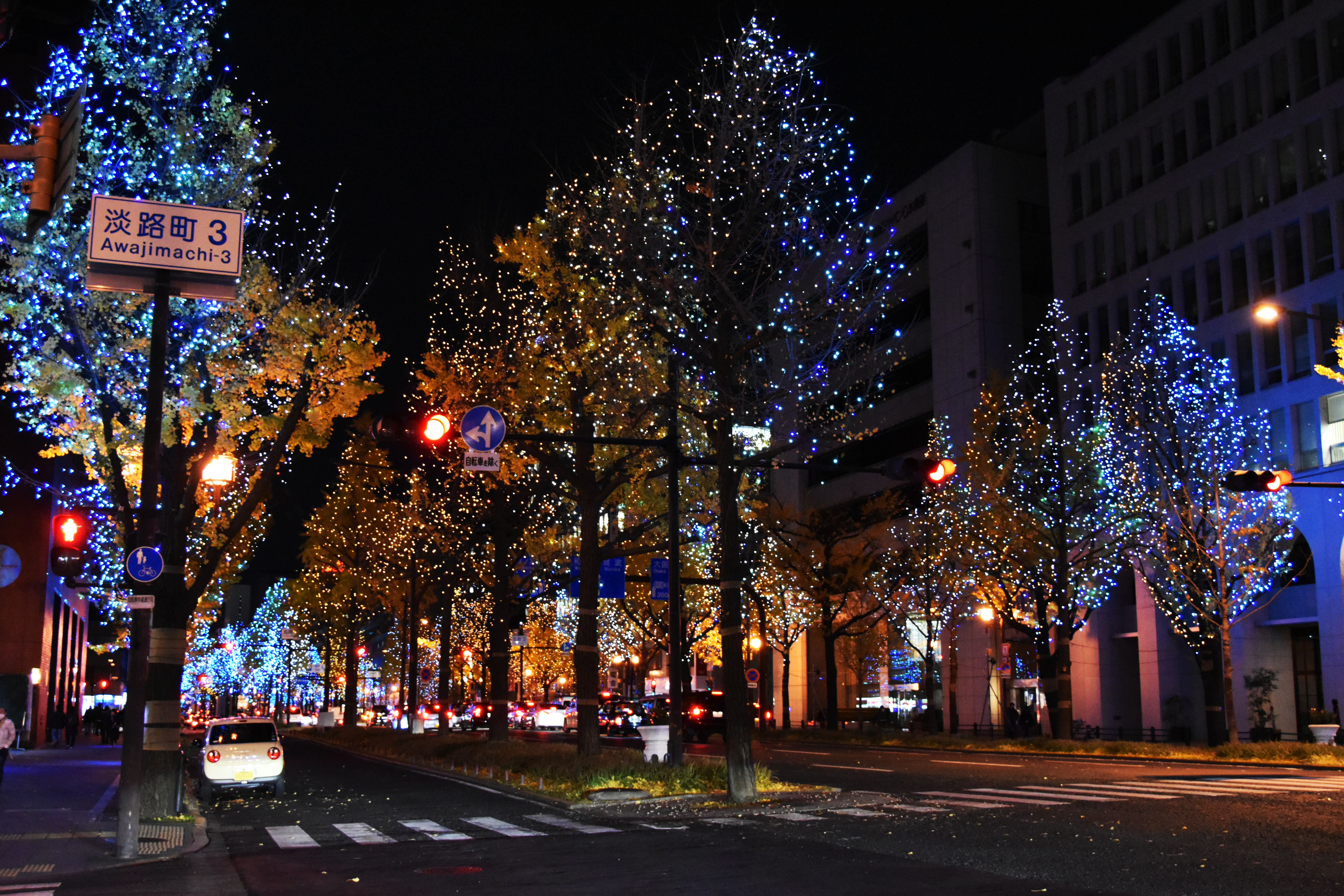 Midosuji Illumination 2025 งานประดับไฟโอซาก้า อุโมงค์ไฟสีทองยาว 4 กิโลเมตร
