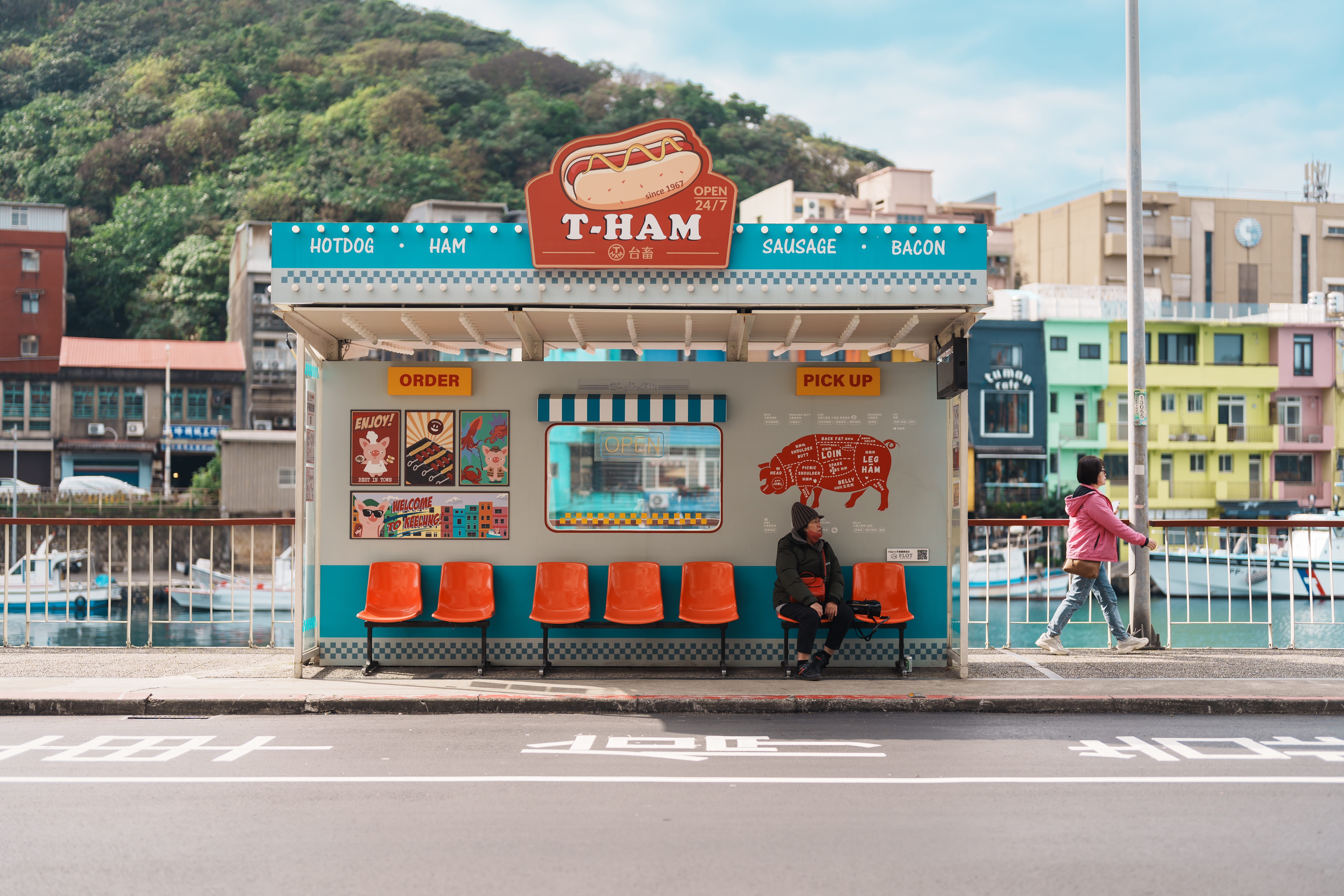 แสงเย็น Zhengbin Fishing Harbor ถ่ายรูปสวย