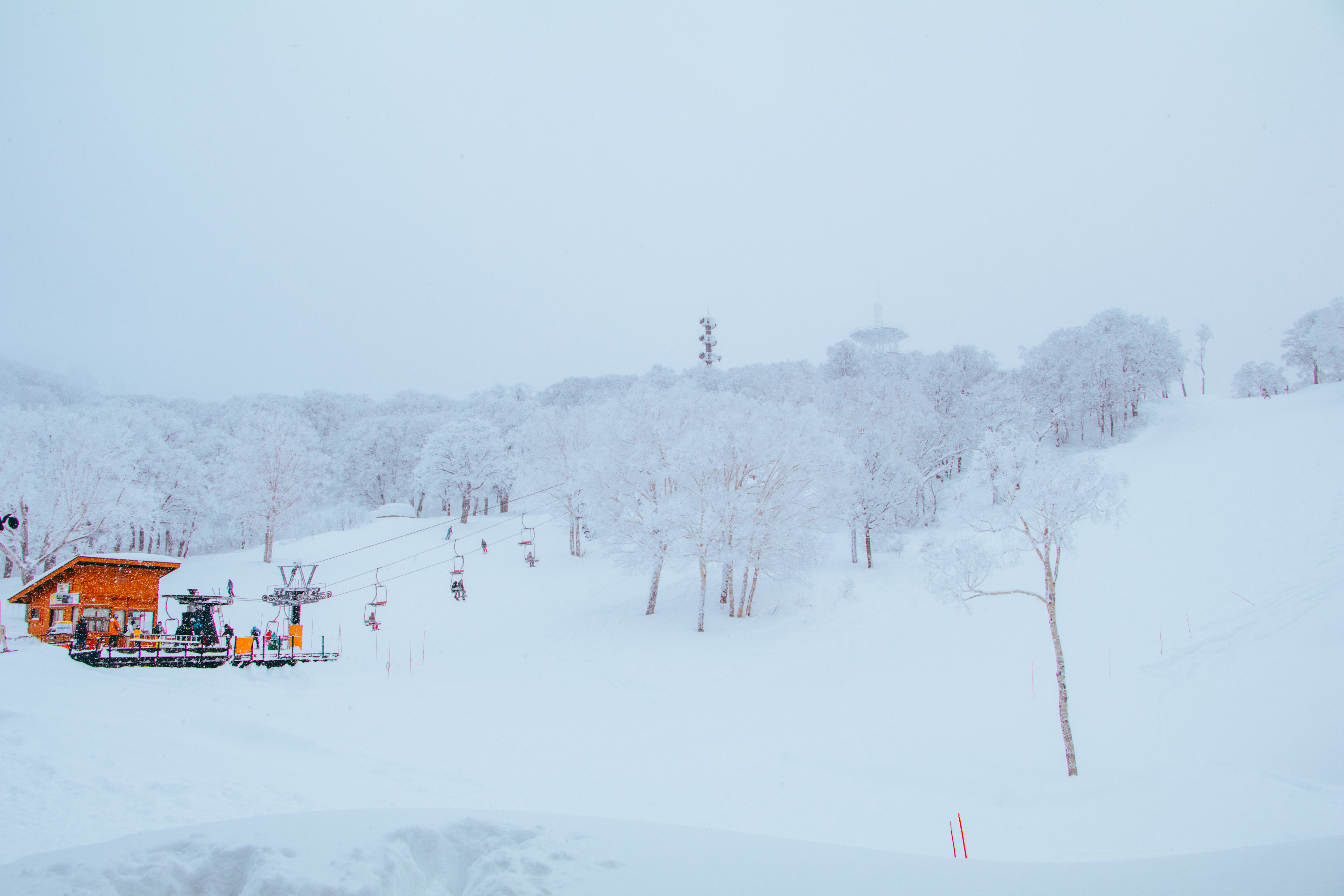 วิวหิมะและลานสกี Nozawa Onsen Ski Resort เมืองนากาโนะ ประเทศญี่ปุ่น