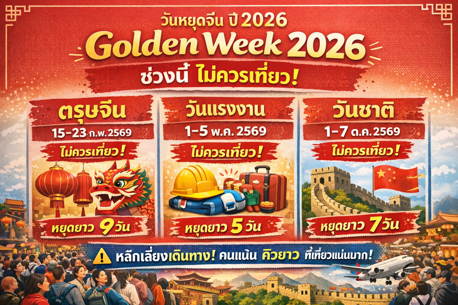วันหยุดจีน 2026 Golden Week