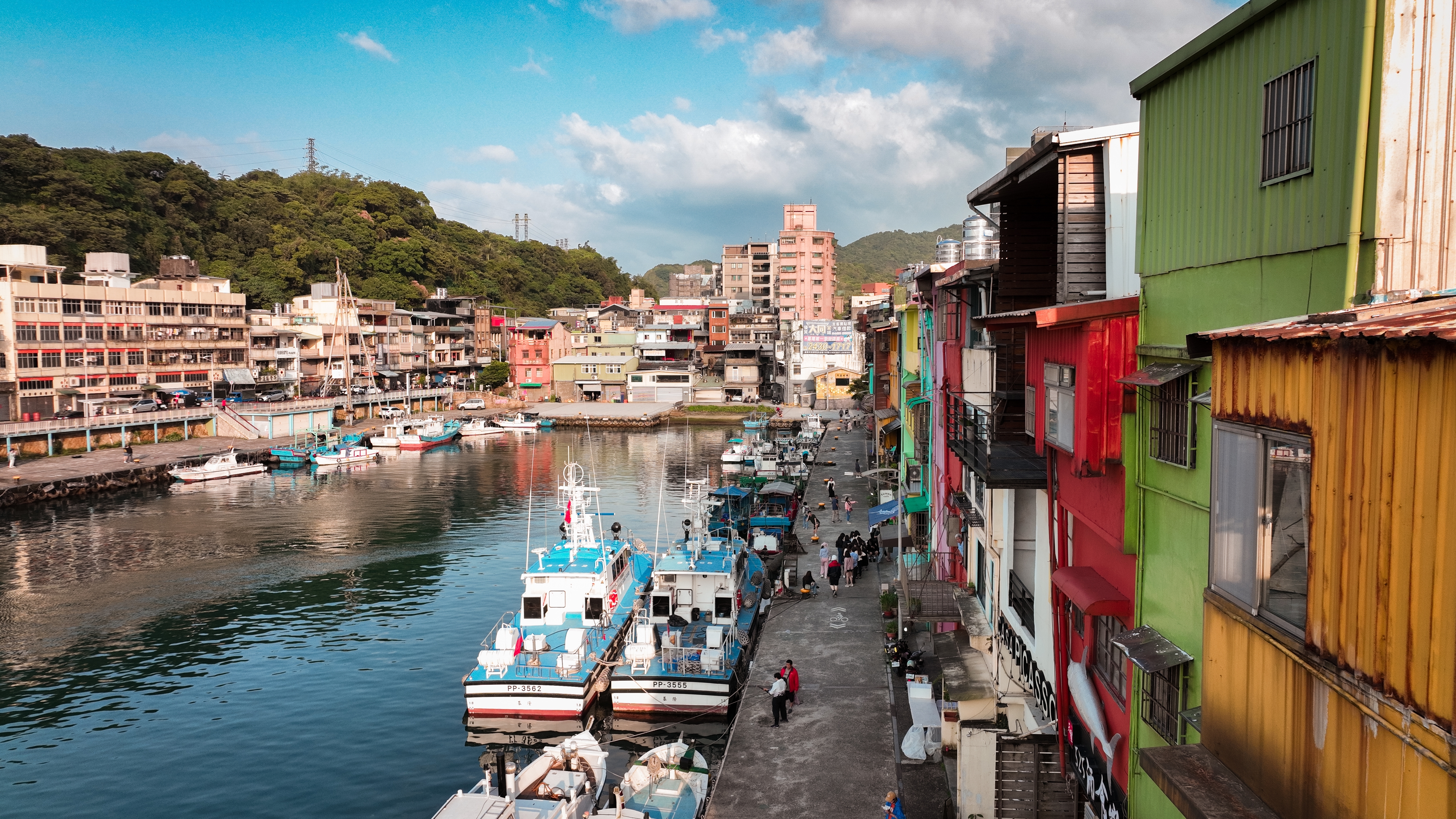 บ้านสีพาสเทล Zhengbin Fishing Harbor Keelung Taiwan